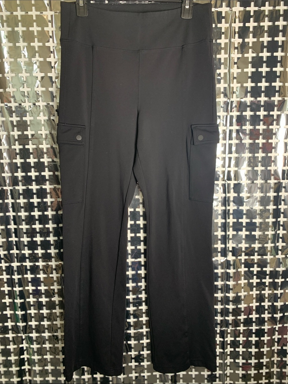 Women's Black Straight-Leg Athletic Pants